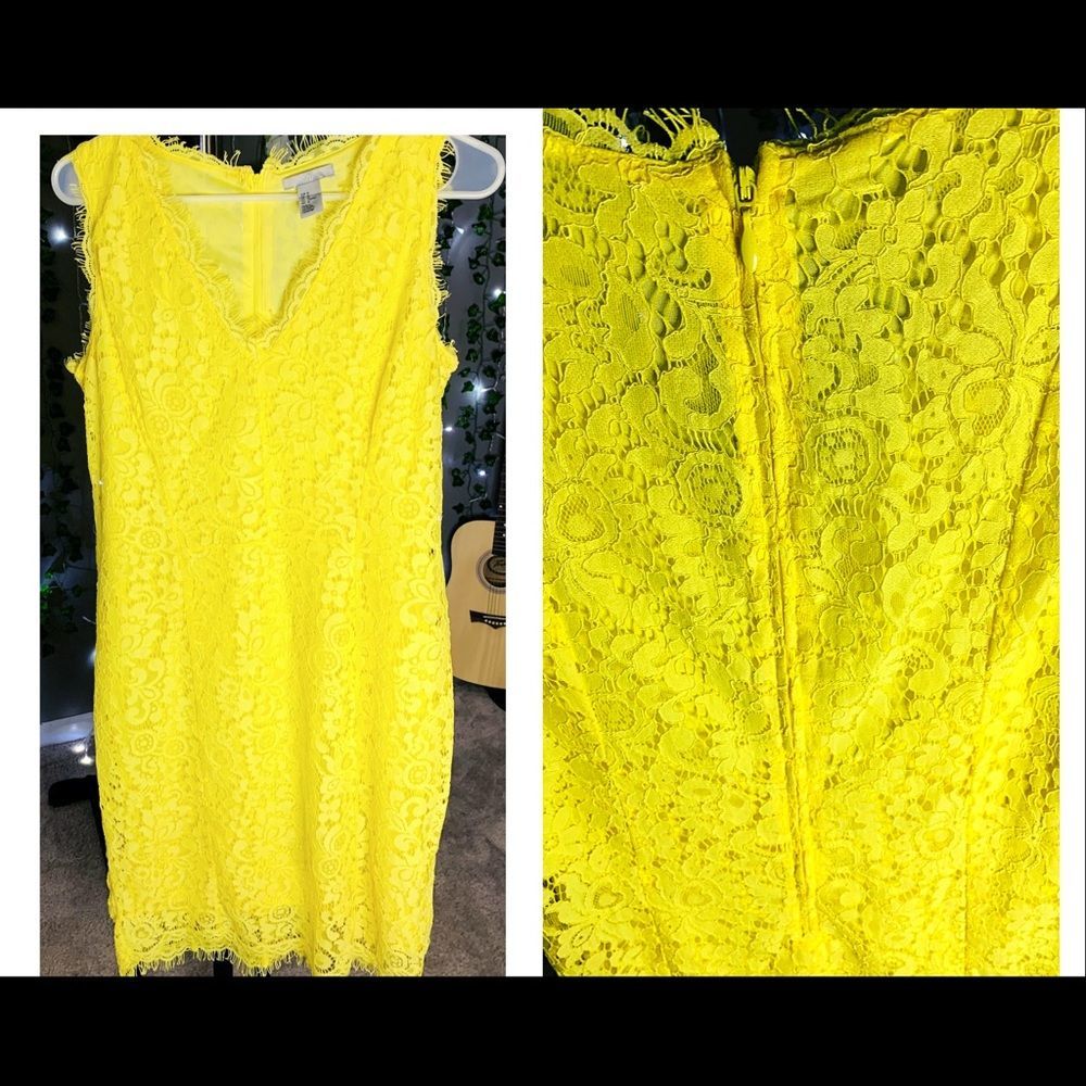 Yellow Lace Dress -M